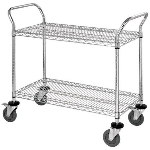 Chrome 2-Shelf Wire Utility Carts
