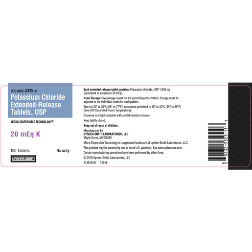Potassium Chloride, 20mEq, 100 Tablets