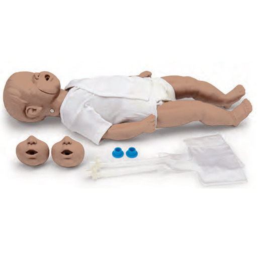 Kim Pediatric CPR Training Manikin with Carry Case, Newborn, Light Skin