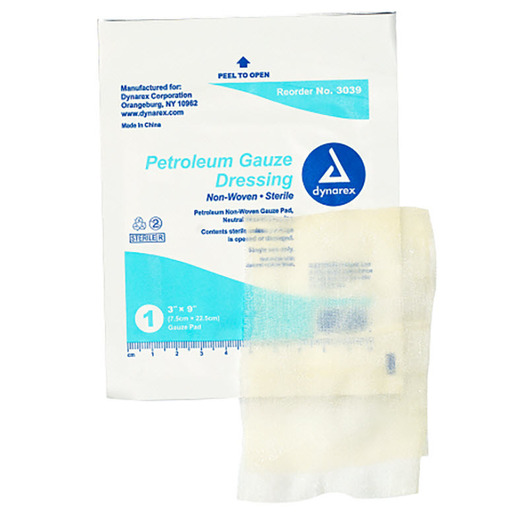 Dynarex® Petroleum Gauze Dressing, 3in x 9in