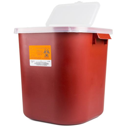 Stackable Sharps Container, Extra Large, Red/Black