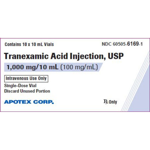 Tranexamic Acid, 100mg/mL, 10mL Vial