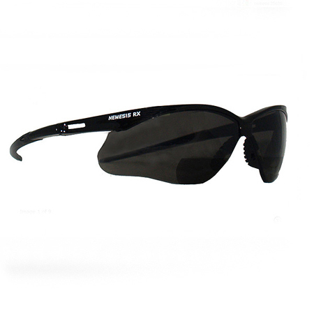 Nemesis Safety Glasses, Smoke Mirror Lens, Black Frame