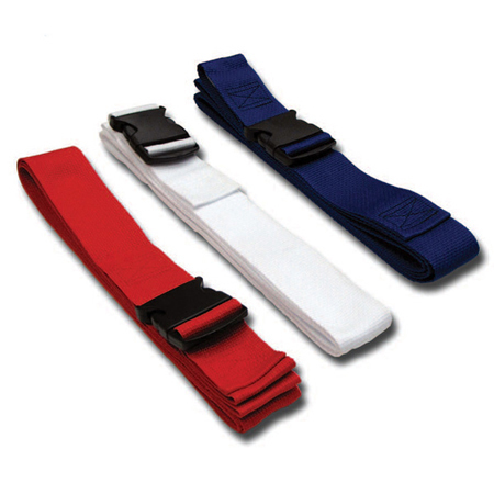 1-piece Disposable Polypropylene Backboard Strap with Plastic Side Release Buckle, 7ft L x 2in W, Red, White & Blue