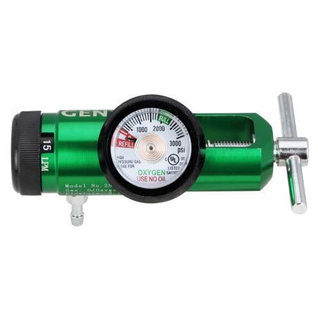 MINI CGA Click-Style Oxygen 870 Regulator, 0-15 LPM w/ Hose Barb