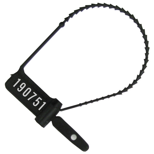 Cynch-Lok with Tamper Evident Seal, Numbered, 5in L, Black