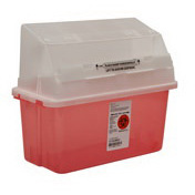 Sharps-A-Gator GatorGuard Jr Safety In-Room Sharps Container, 5qt, Transparent Red