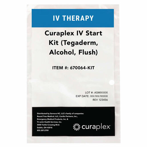 Curaplex® IV Start Kit With Tegaderm™, Alcohol, Flush