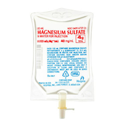 Magnesium Sulfate in Water, 40mg/mL, 100mL Bag