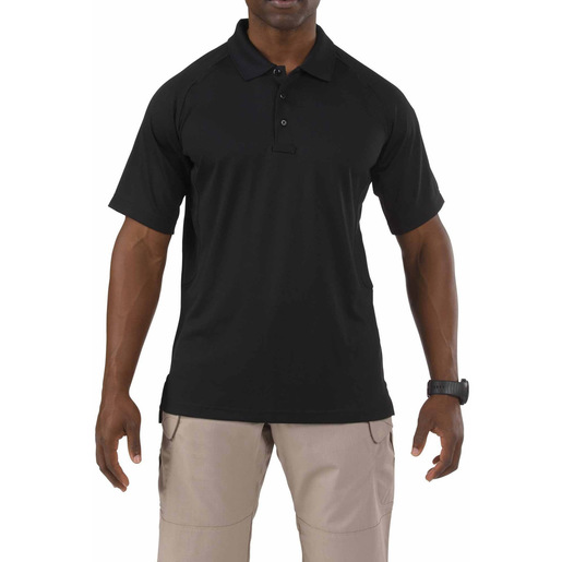 5.11 Men's Performance Polo Shirts, Short Sleeve, Black