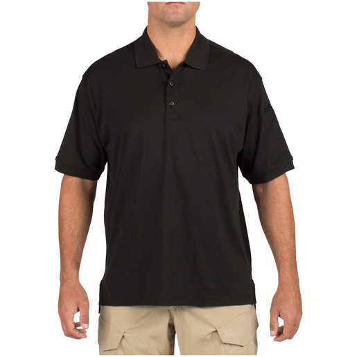5.11® Men's Tactical Jersey Short Sleeve Polo Shirts, Black