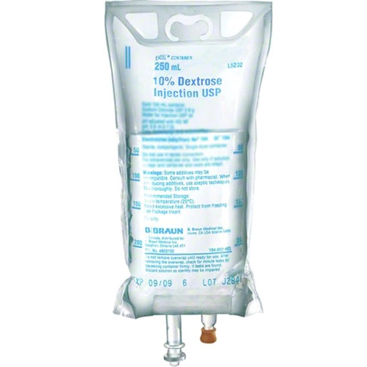 Dextrose 10%, 250mL Bag