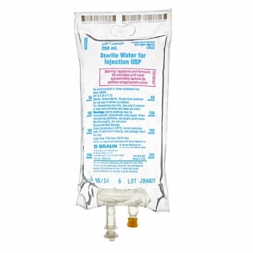 Sterile Water, 250mL Bag