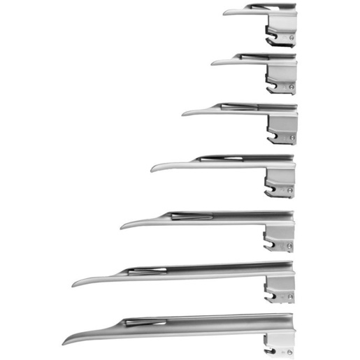 GreenLine® English Profile Fiber Optic Miller Laryngoscope Blades