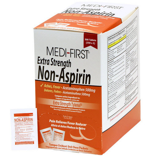 Medi-First® Extra Strength Non-Aspirin, Acetaminophen, 500mg, 250 Tablets (2/pk)