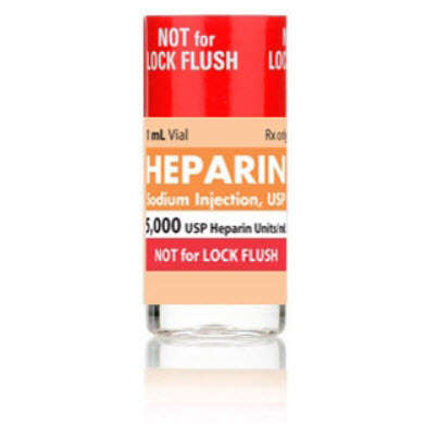 Heparin Sodium, 5000units/mL, 1mL Vial