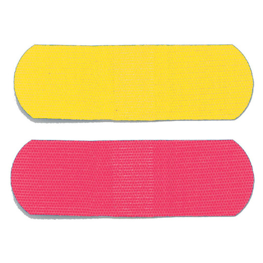 Adhesive Bandage, Flexible Fabric, 0.75in, Assorted Neon Colors