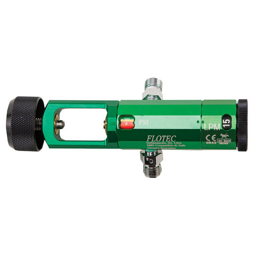 Oxygen Transport Regulator, CGA 870 Inlet with Dome Handle Hand Tight and 50 PSI DISS Wall Inlet x 0-15LPM Barb Outlet and Ohmeda Coupler Auxiliary Outlet