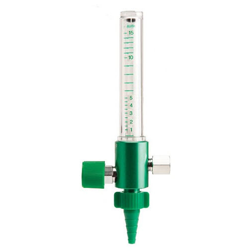Oxygen Flowmeter, 0-15LPM, DISS Hand Tight Back Port Inlet, MRI Conditional