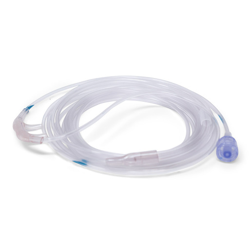 Nasal Sampling Cannula, Sal, CO2, Adult, 7-ft Sample Line, Male Luer Lock, Single Use, Disposable