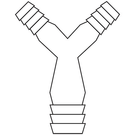 Wye Connector, 5.0mm ID x 7.0mm OD
