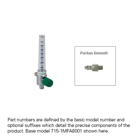 Oxygen Flowmeters, Chrome, 0-70 LPM