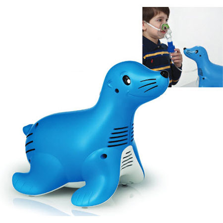 Compressor Nebulizer System, Sami the Seal, with SideStream Disposable Nebulizer and Tucker Mask